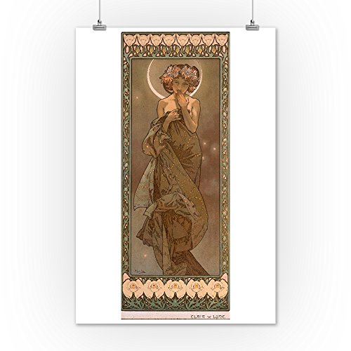 The Stars Clair de Lune Vintage Poster (artista: Mucha, Alphonse) Francia c. 1902