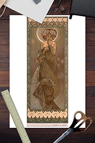 The Stars Clair de Lune Vintage Poster (artista: Mucha, Alphonse) Francia c. 1902