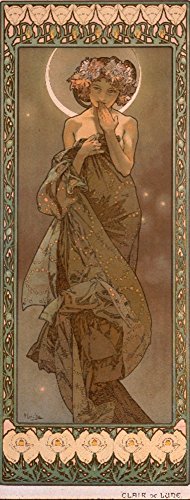 The Stars Clair de Lune Vintage Poster (artista: Mucha, Alphonse) Francia c. 1902