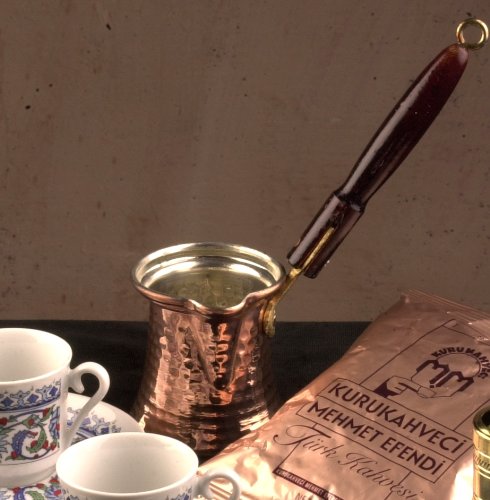 The Turkish Emporium Cazo de Cobre para café Turco con Mango de Madera