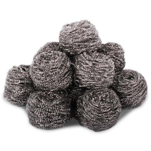 TheChemicalHut , 10 unidades de acero inoxidable de alta resistencia estropajos - 60grams cada. Ideal para la cocina, barbacoas, PINTURA extracción y pesadas aplicaciones de limpieza.