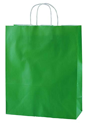 Thepaperbagstore 25 Bolsas De Papel De Colores, Reciclables Y Reutilizables, con Asas Retorcidas, Negro - Medianas 250x110x310mm