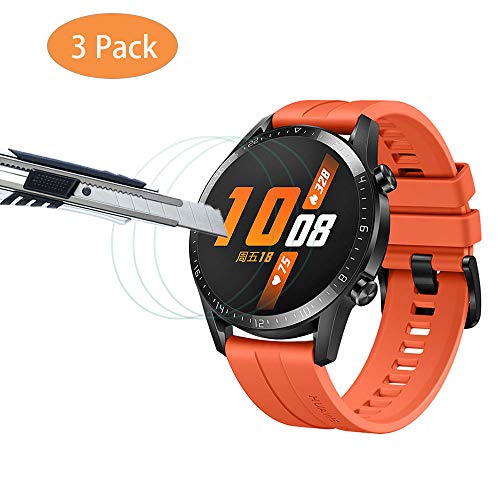 THILIVE [3 Unidades] Protector de Pantalla para Huawei Watch GT2/Honor MagicWatch 2, Vidrio Cristal Templado 9H Dureza,2.5D Touch,HD-Display,Anti-Huellas,Anti-Burbujas