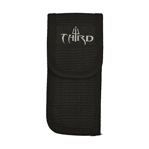 THIRD Navaja setera K1279 Mango de Madera, Hoja de Acero INOX de 7.8 cm, Incluye Llavero, sacacorchos, abrebotellas y brocha. con Funda de Nylon.