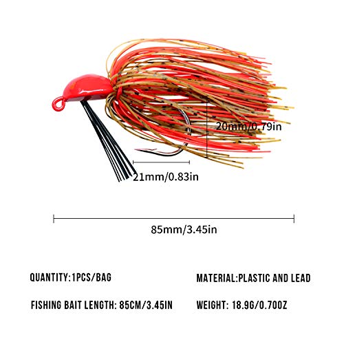 THKFISH 20 g / 0.7 oz Jigs de Pesca de Agua Salada de Agua Dulce Color Mezclado Faldas señuelos de Pesca para Bass Crappie Panfish 5 Unids/Set
