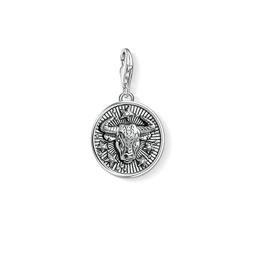 Thomas Sabo - Colgante de Mujer "Charm Zodíaco Tauro Charm Club", Plata de Ley 925, Plateado