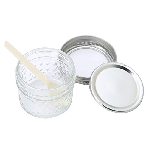 TiaoBug 2Pcs 4oz(120ml) Tarros de Cristal con Tapa de Rosca Botes de Conservas Recipientes para Caviar Mermelada Miel Gominolas Transparente Una talla
