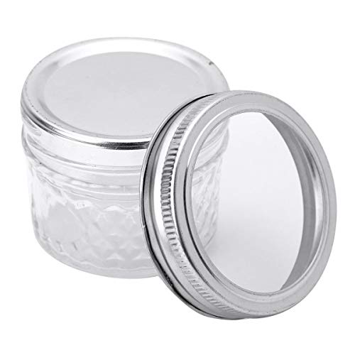 TiaoBug 2Pcs 4oz(120ml) Tarros de Cristal con Tapa de Rosca Botes de Conservas Recipientes para Caviar Mermelada Miel Gominolas Transparente Una talla