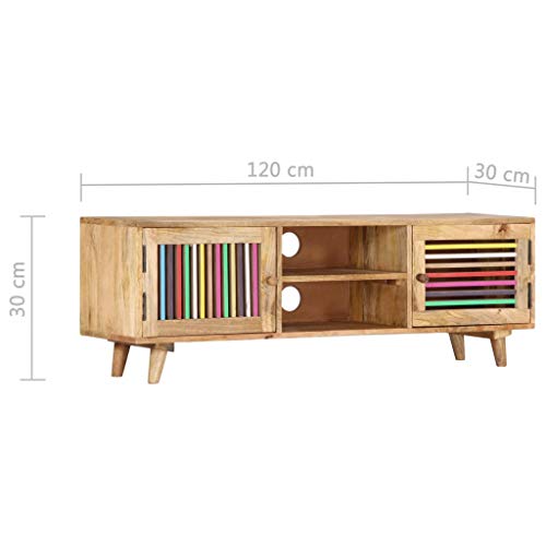 Tidyard Mueble para TV 120x30x40 cm Madera Maciza de Mango
