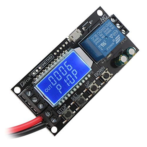 Tiempo de retardo Relé, Droking temporizador Controlador de retraso Módulo 5V 12V 24V Retraso Ciclo temporizador Retardo de activación ajustable Interruptor de control Tarjeta de relé con pantalla LCD