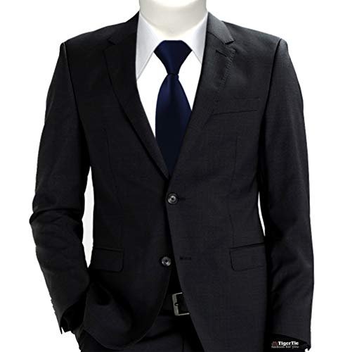 TigerTie - Corbata infantil en monocromo, con goma elástica marine Talla única