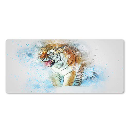 Tigre Animal Alfombrilla de Ratón Goma Lavable Borde de Bloqueo Gamepad Computadora Office Pads 700X300X3Mm