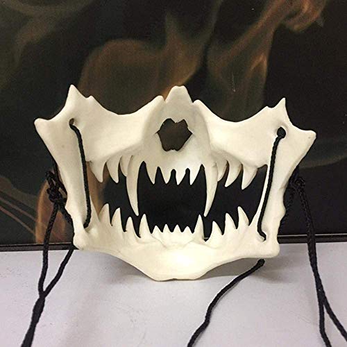 Tigre de Dientes de Halloween Máscara, Máscara de Halloween Feroz Colmillos, Bestia máscara de Dientes actuación de Papeles de la Mascarada,Beige