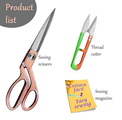Tijeras costura profesional modista con corta hilos tijeras de costura acero inoxidable de alta calidad tijeras modista tela ropa sastre de coser bordar