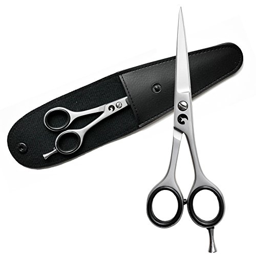 Tijeras Eico para cortar cabello– Tijeras de peluquería Premium extra afiladas con funda incluida – Filo microdentado unilateral que permite un corte perfecto para damas o caballeros.