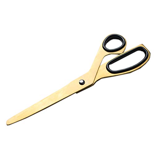 Tijeras para coser, artes, manualidades, oficina con tijeras de cuchillas afiladas de curvatura a medida 8 pulgadas 20 cm con revestimiento de cobre Diseño asimétrico de estilo del norte de Europa