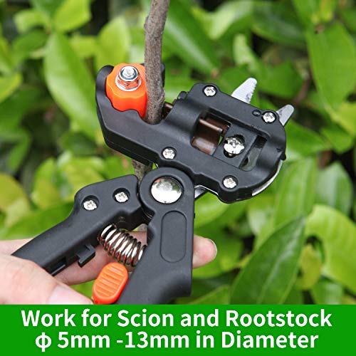 Timker Jardín Injerto Kit Profesional Podadora Cortar Tijeras Jardinería Herramienta de Injertar con 3 Cuchillas Corte de Forma V/U/Ω para Frutas/Flores/Algodón Pruner Herramientas de Corte Carraca