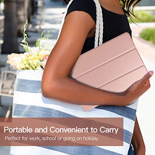 TiMOVO Funda para Nuevo iPad de 8ª Generación 2020,Nuevo iPad 7ª Generación 10.2" 2019,Protectora Plegable para iPad 10.2-Inch Tableta Cubierta Trasera Transparente - Oro Rosa