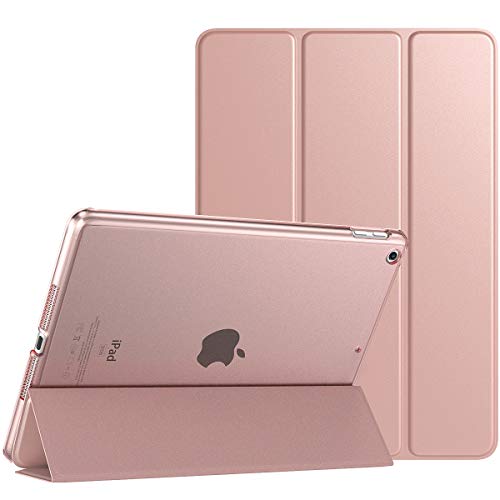 TiMOVO Funda para Nuevo iPad de 8ª Generación 2020,Nuevo iPad 7ª Generación 10.2" 2019,Protectora Plegable para iPad 10.2-Inch Tableta Cubierta Trasera Transparente - Oro Rosa