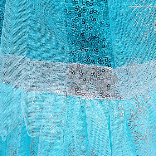 Tingxx Elemento De Hielo Y Nieve Princesa con Lentejuelas Capa Gasa Falda Niñas Escenario Disfraces 110#