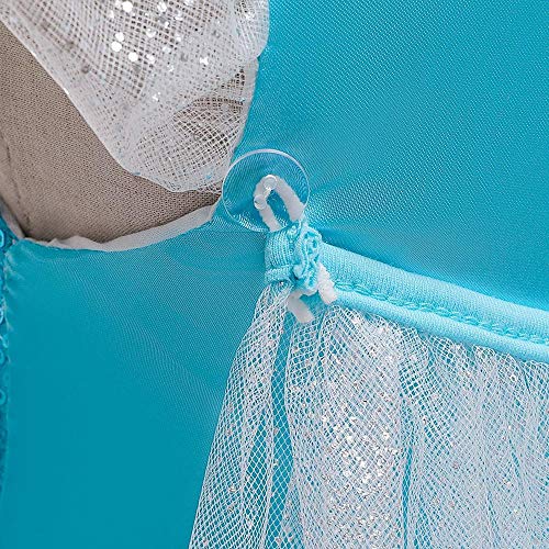 Tingxx Vestido De Princesa De Elemento De Hielo con Manga De Avión con Lentejuelas Disfraz De Rendimiento para Niños 100#
