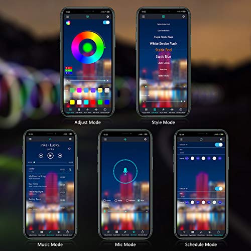 Tira de LED Bluetooth,VIFLYKOO Barra de Luz de la Música Ajustable 150 LEDs 16.4FT,Control de aplicaciones y control remoto,para sala de estar, dormitorio,cocina, Navidad,Halloween(No impermeable）