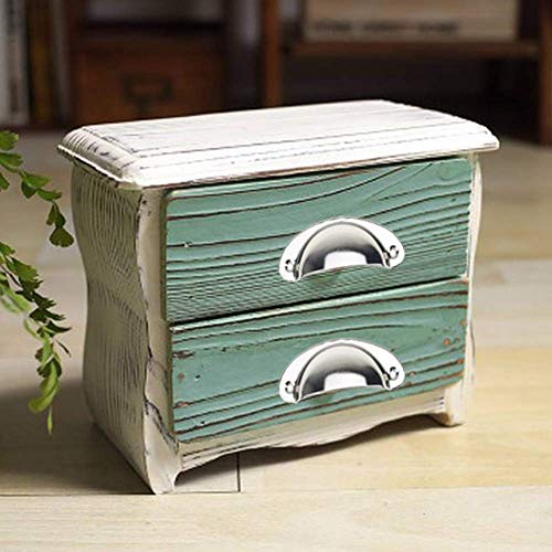 Tiradores de cajón vintage para armarios, 20 piezas de metal con forma de concha para muebles, cajones, tiradores con tornillos plata