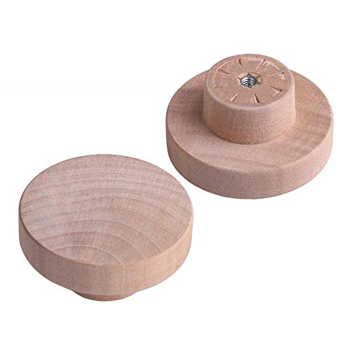 Tiradores redondos de madera, sin terminar, ideal para cajones, muebles, 10 unidades, 50 mm x 25 mm