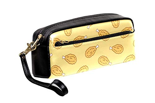 TIZORAX - Estuche para lápices de piel sintética con diseño de pollo frito