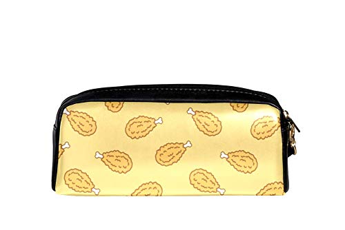 TIZORAX - Estuche para lápices de piel sintética con diseño de pollo frito