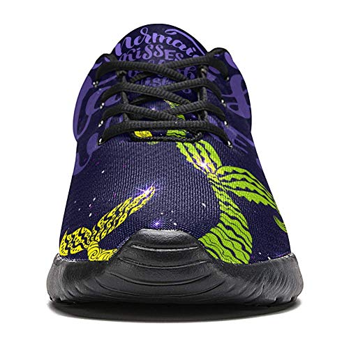 TIZORAX Zapatillas de running para mujer, con cola de sirena, de malla transpirable, senderismo, tenis, color Multicolor, talla 41 EU