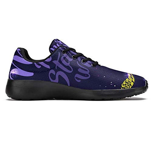 TIZORAX Zapatillas de running para mujer, con cola de sirena, de malla transpirable, senderismo, tenis, color Multicolor, talla 41 EU