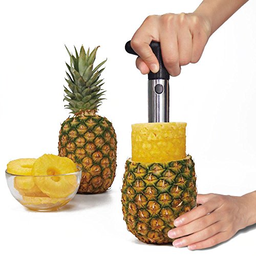 TKSTAR Cortador de piña, Acero Inoxidable Fácil de piña Peeler de Cutter Hand-Held Fruta piña Peeler Cutter Slicer Exfoliante Máquina Novedad Appliance Tool para Cocina Ju de PC010