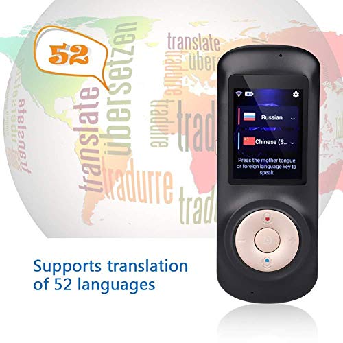 TLMYDD Traducción de Voz inalámbrica, Soporte for 68 Idiomas, Mini portátil portátil, Dispositivo bidireccional, Multi-Idioma, interacción instantánea en Tiempo Real, Plata Traductor