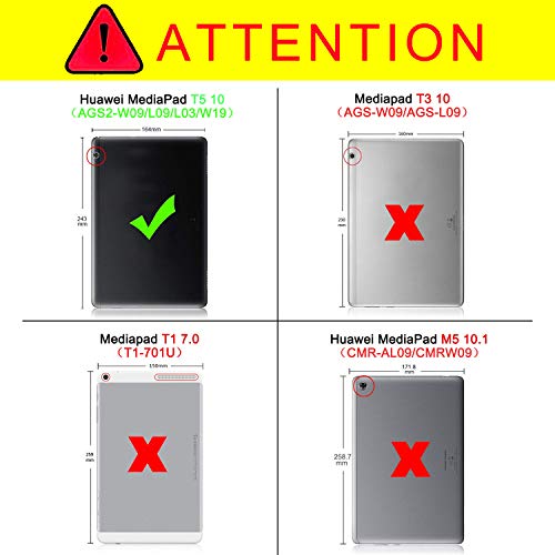 Tmore Funda Compatible con Huawei MediaPad T5 10,Ultra Delgado Carcasa con Soporte Función para Huawei MediaPad T5 10 10,1 2018,Star