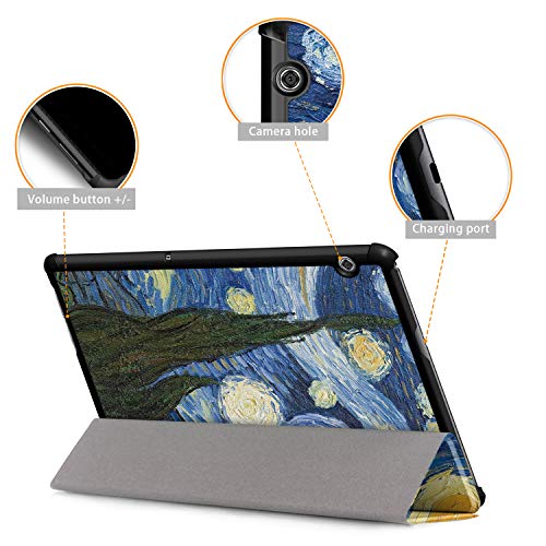 Tmore Funda Compatible con Huawei MediaPad T5 10,Ultra Delgado Carcasa con Soporte Función para Huawei MediaPad T5 10 10,1 2018,Star