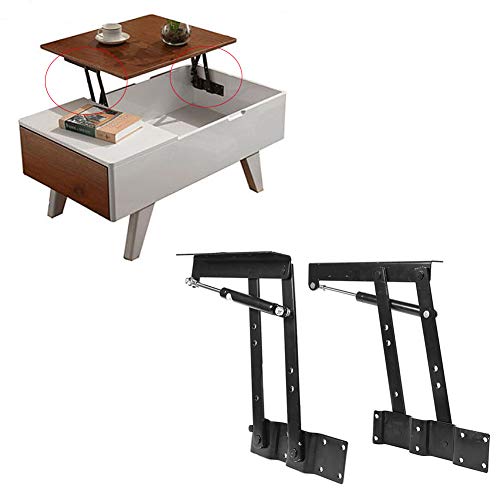 Tnfeeon 1 Par Bisagra Elevadora para Mesa, Bisagra Levantar Mesa de Café Ajuste de Hardware Bisagra de Muebles Plegable Mesa par Muebles Accesorios