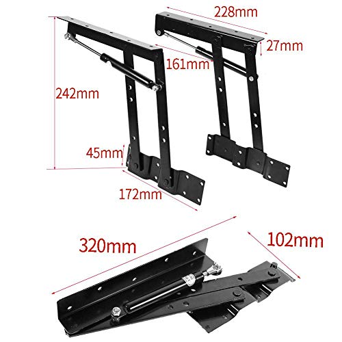 Tnfeeon 1 Par Bisagra Elevadora para Mesa, Bisagra Levantar Mesa de Café Ajuste de Hardware Bisagra de Muebles Plegable Mesa par Muebles Accesorios