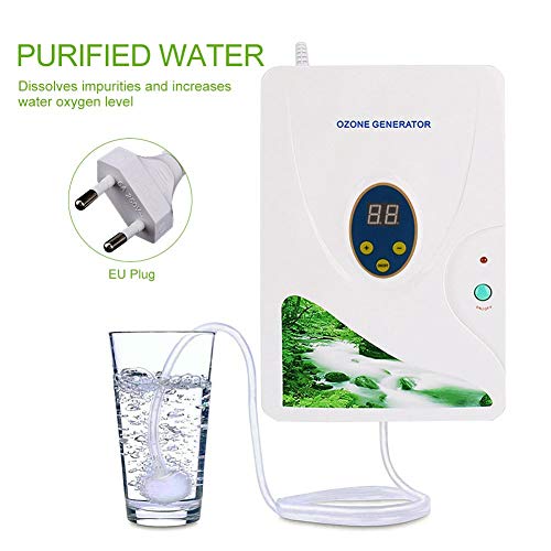 Tnfeeon Generador de ozono Purificador de Aire, portátil 600 MG/h Generador Temporizador de Rueda Purificadores de Aire Cocina Aceite Vegetal Carne Agua Purificar Aire Fresco
