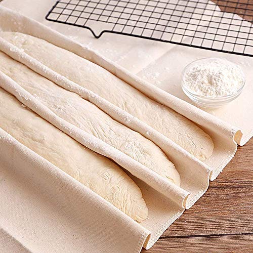Toalla de pastelería, paño de fermentación profesional, para pan, panadería, estera de baguette, 100% lino natural sin tratar, para bandeja de horno (120 x 70)