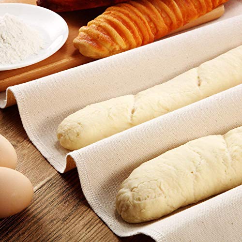 Toalla de pastelería, paño de fermentación profesional, para pan, panadería, estera de baguette, 100% lino natural sin tratar, para bandeja de horno (120 x 70)