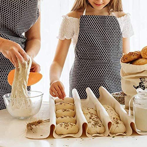 Toalla de pastelería, paño de fermentación profesional, para pan, panadería, estera de baguette, 100% lino natural sin tratar, para bandeja de horno (120 x 70)