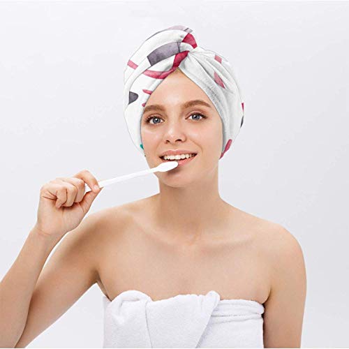 Toalla de pelo de microfibra hecha a medida, diseño de flamenco, corona de flores, súper absorbente, turbante de secado rápido