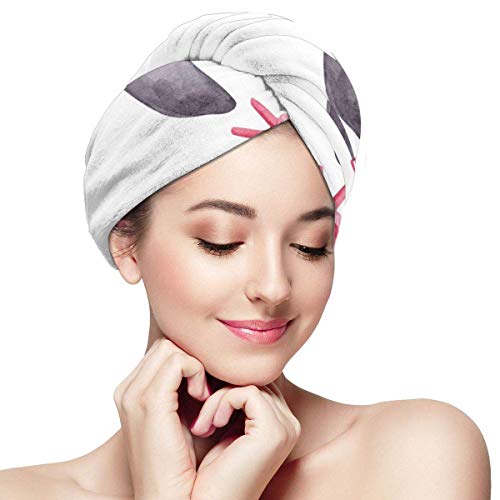 Toalla de pelo de microfibra hecha a medida, diseño de flamenco, corona de flores, súper absorbente, turbante de secado rápido