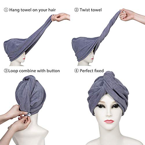 Toalla de pelo de microfibra hecha a medida, diseño de flamenco, corona de flores, súper absorbente, turbante de secado rápido
