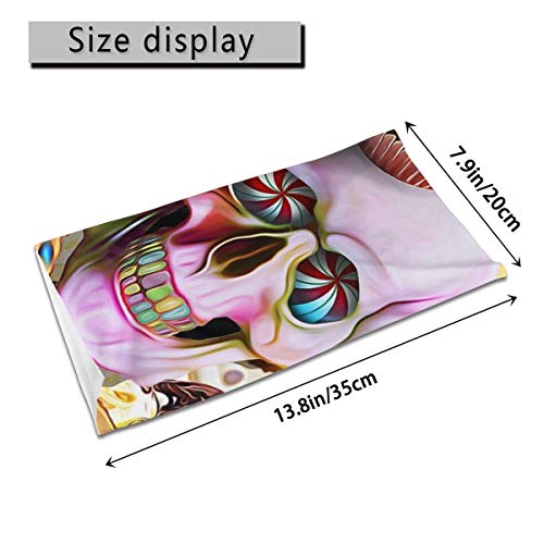 Toalla protectora de cara para niños con interior poket azúcar cráneo arte postre cráneos 3d impreso Sunproof transpirable diadema para uso al aire libre o diario