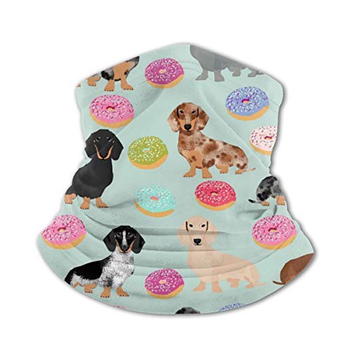 Toalla protectora de cara para niños con interior Poket lindo perro salchicha donuts 3d impreso Sunproof transpirable cuello bufanda para uso al aire libre o diario