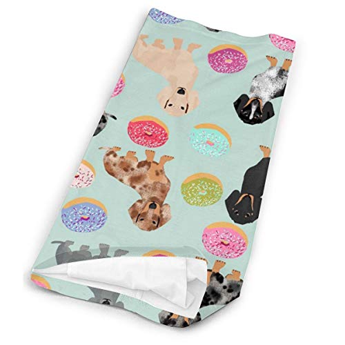 Toalla protectora de cara para niños con interior Poket lindo perro salchicha donuts 3d impreso Sunproof transpirable cuello bufanda para uso al aire libre o diario