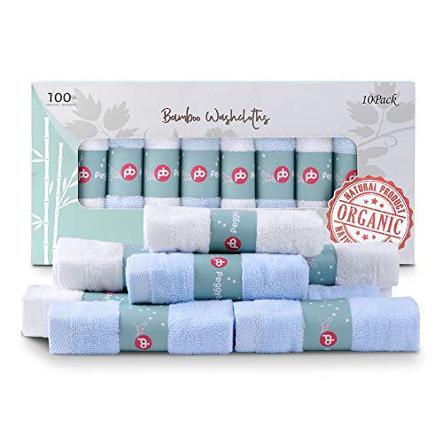 Toallas de Bambú para Bebés (30 x 30 cm), Paquete de 10 Toallitas Bebé, 100% bambú Toallas faciales Muselina recién nacido