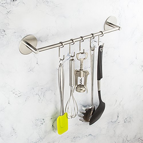 Toallero de baño autoadhesivo Acero Inoxidable Toallero de Barra Toallero barra 40CM (Circular)